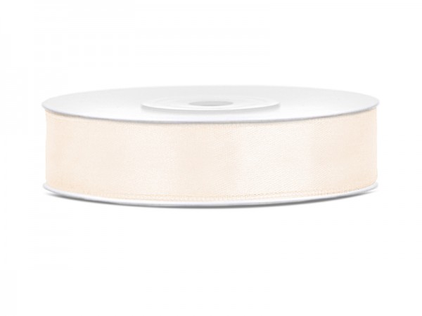 Saténová stuha světlá ivory, 12mm/25y