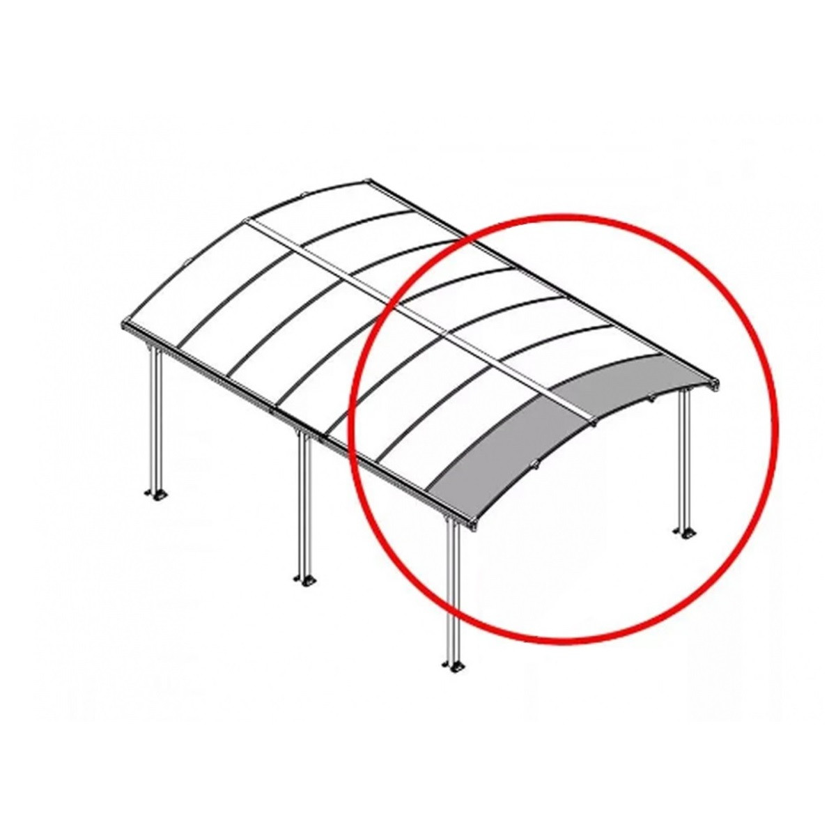 Palram Rozšiřovací modul pro přístřešky řady Arcadia (70 cm)
