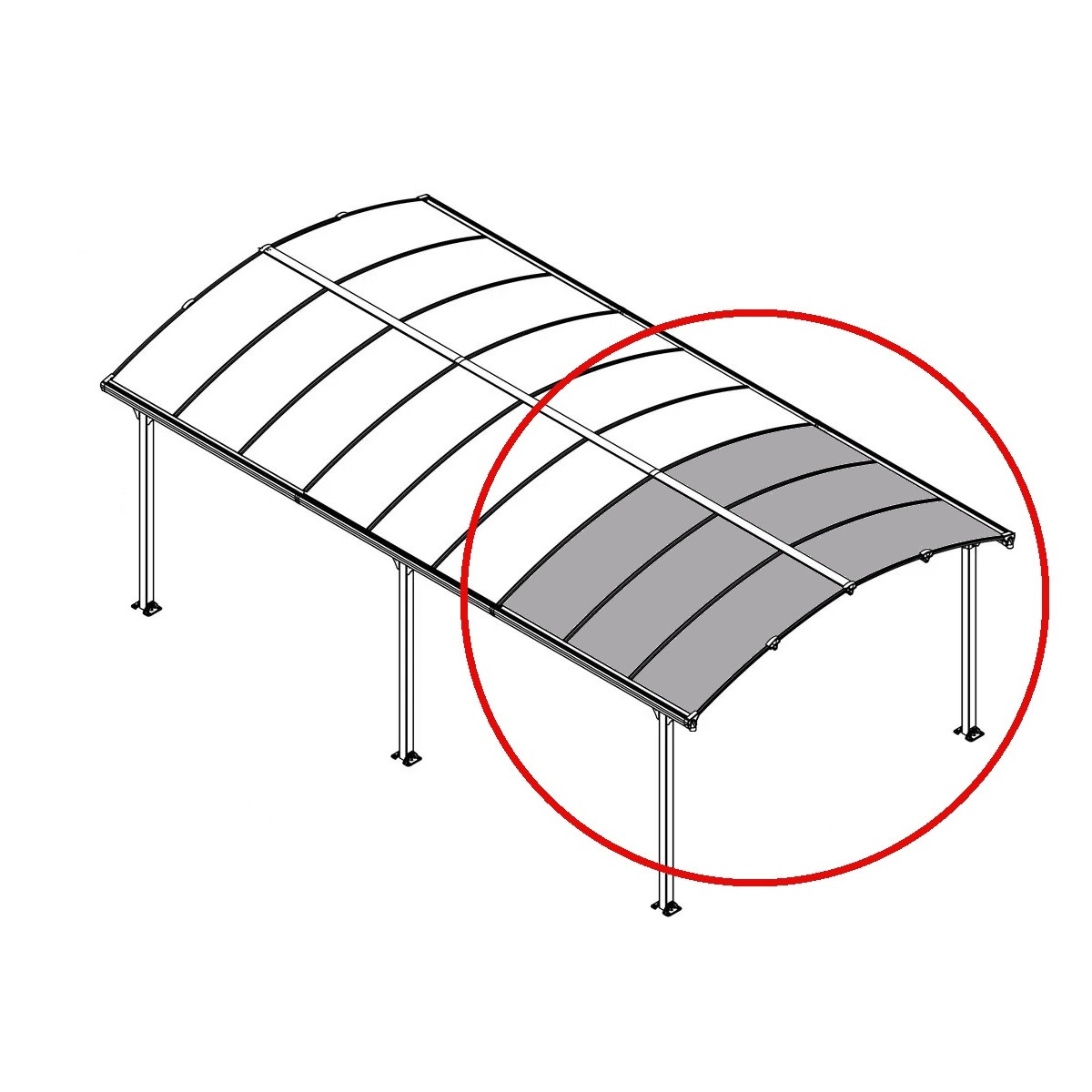 Palram Rozšiřovací modul pro přístřešky řady Arcadia (210 cm)