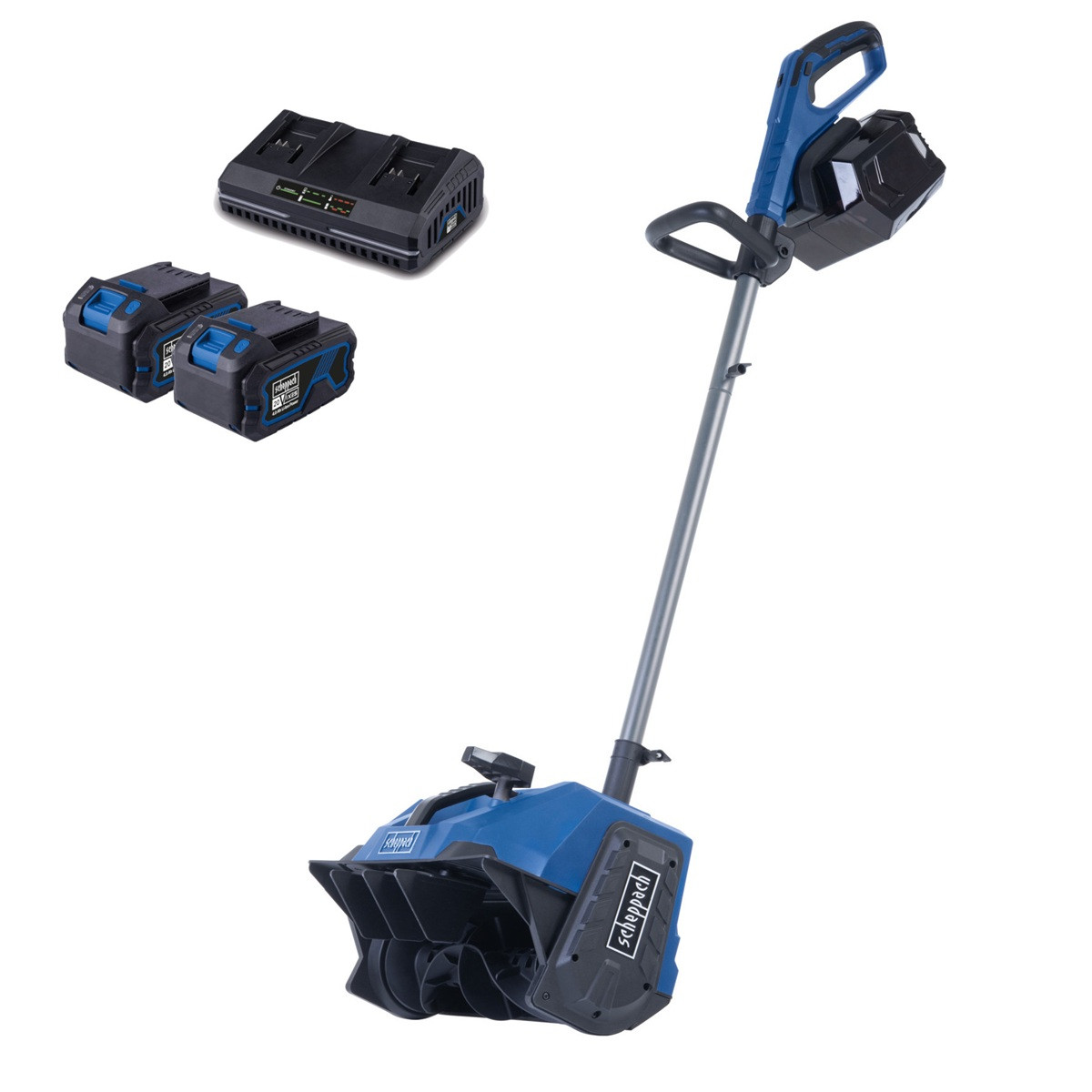 Scheppach BC-SNB410-X-SET XL2 2x 20 V IXES aku sněhová fréza + 4Ah baterie + nabíječka 4,5 A
