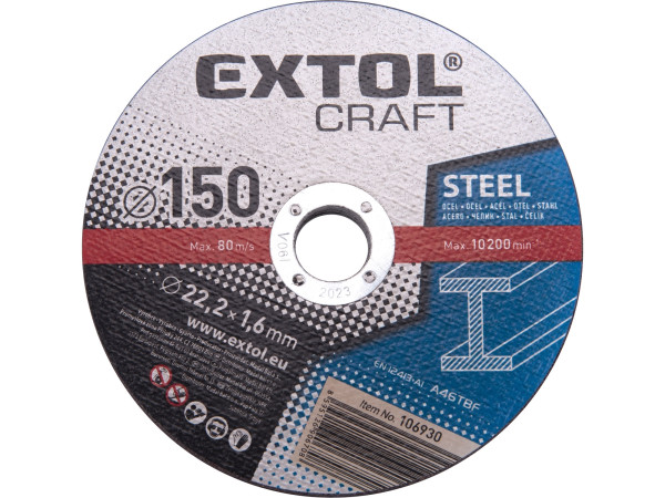 Extol Craft 106930 kotouče řezné na kov 150x1,6x22,2 mm, 5ks