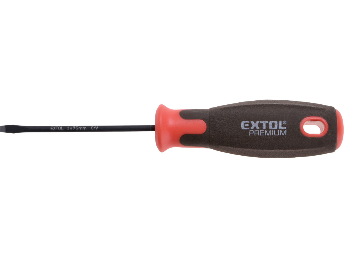 Extol Premium 8819263 šroubovák plochý SUPERGRIP, (-) 3x75mm, CrV