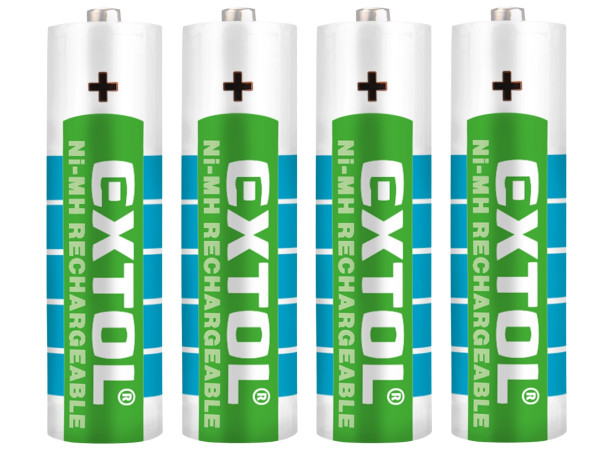 Extol Energy 42061 baterie nabíjecí, 4ks, AA (HR6), 1,2V, 2400mAh, NiMh