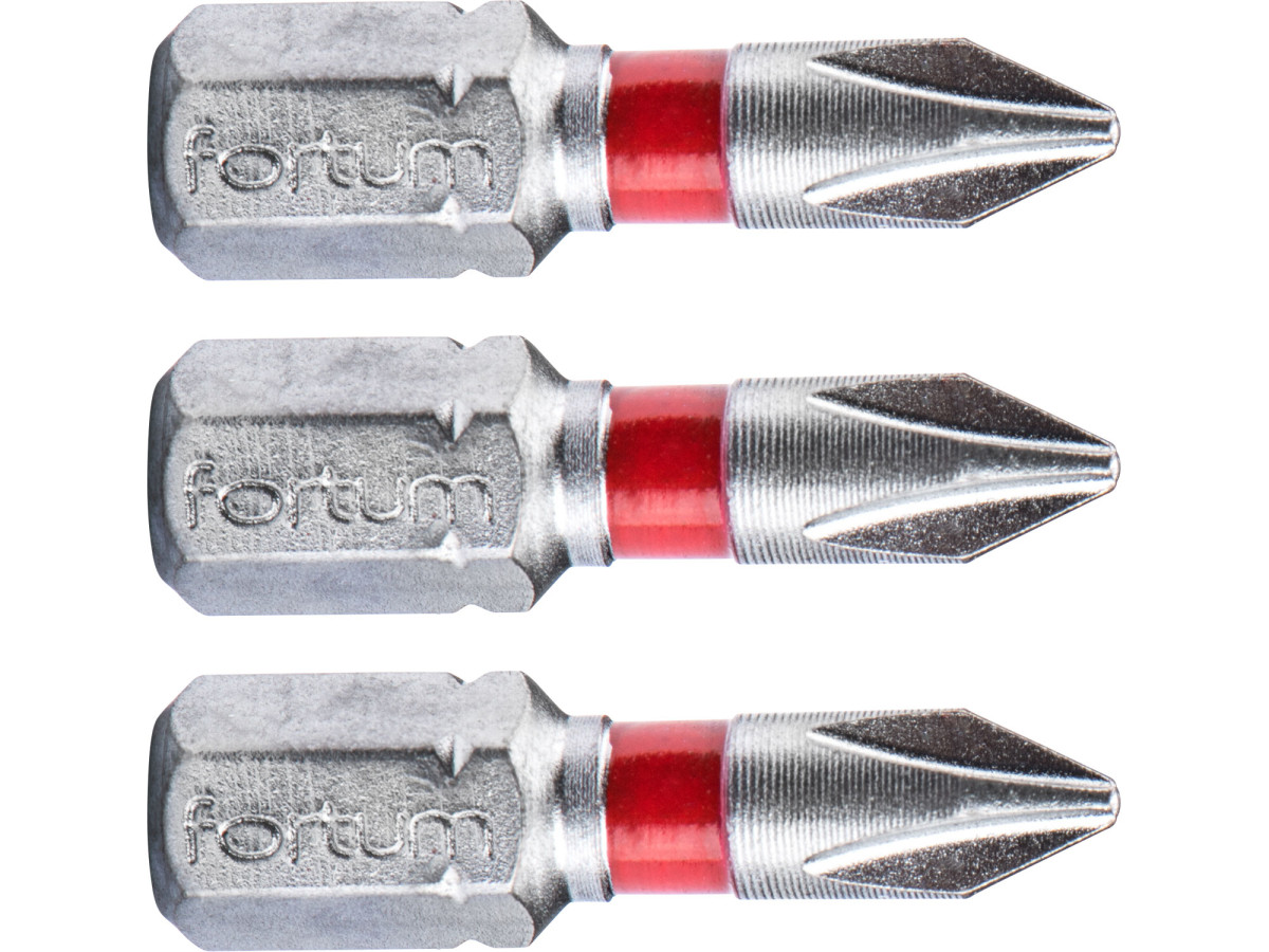 Fortum 4741201 hrot křížový phillips, sada 3ks, PH 1x25mm, S2
