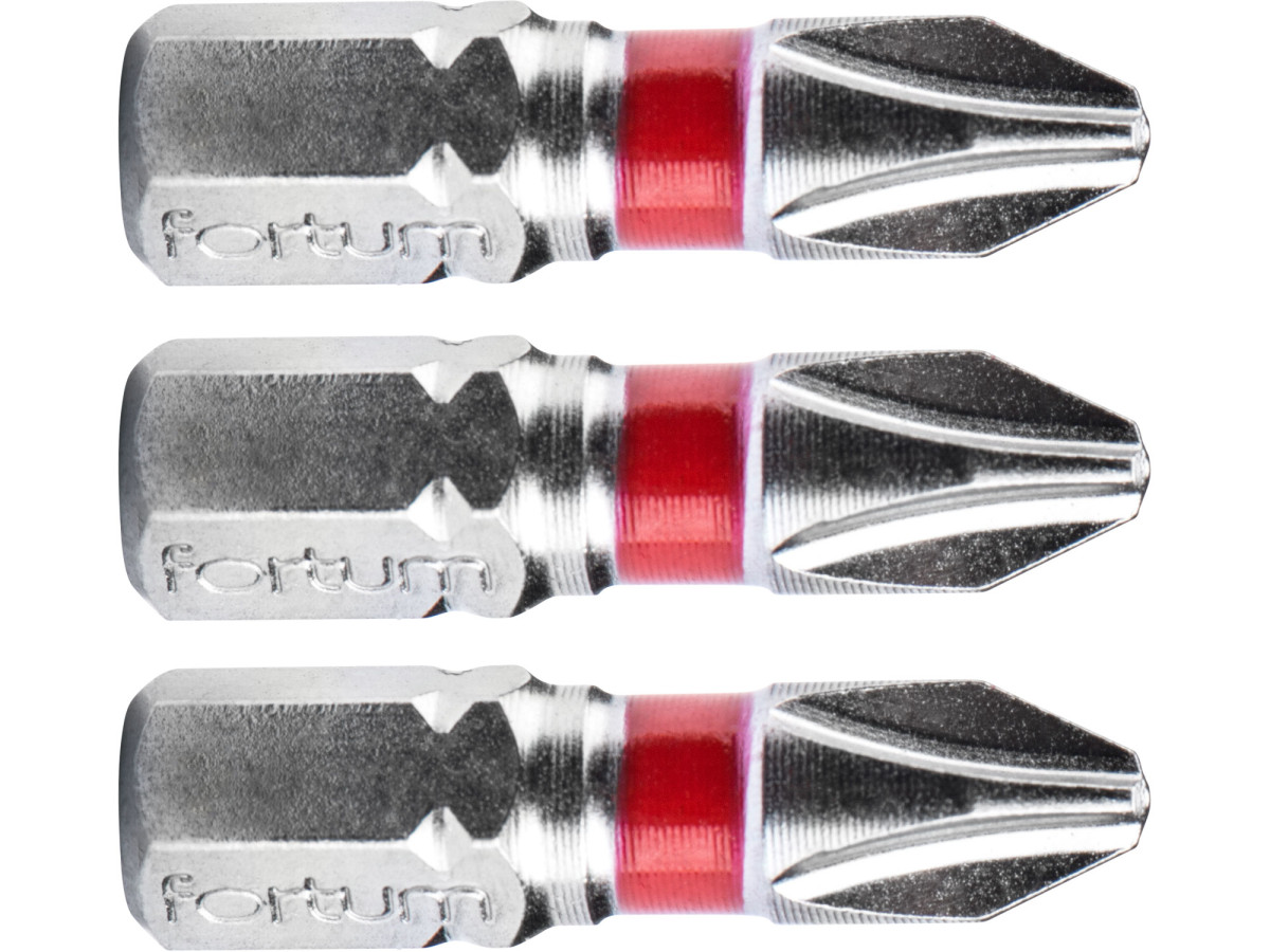 Fortum 4741202 hrot křížový phillips, sada 3ks, PH 2x25mm, S2