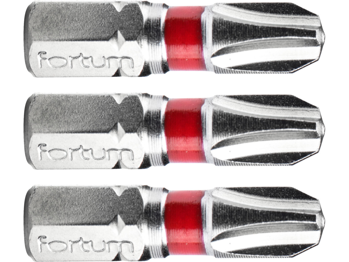 Fortum 4741203 hrot křížový phillips, sada 3ks, PH 3x25mm, S2