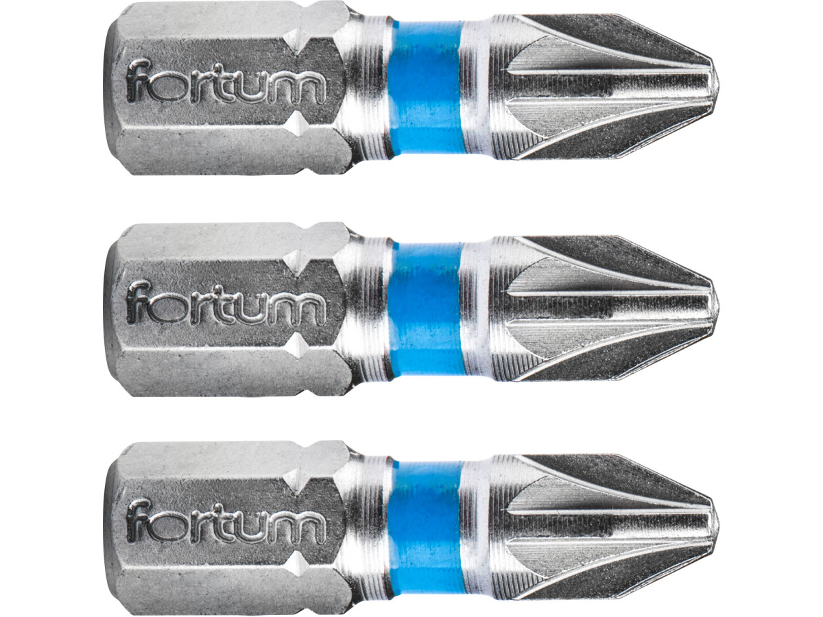 Fortum 4741302 hrot křížový pozidriv, sada 3ks, PZ 2x25mm, S2