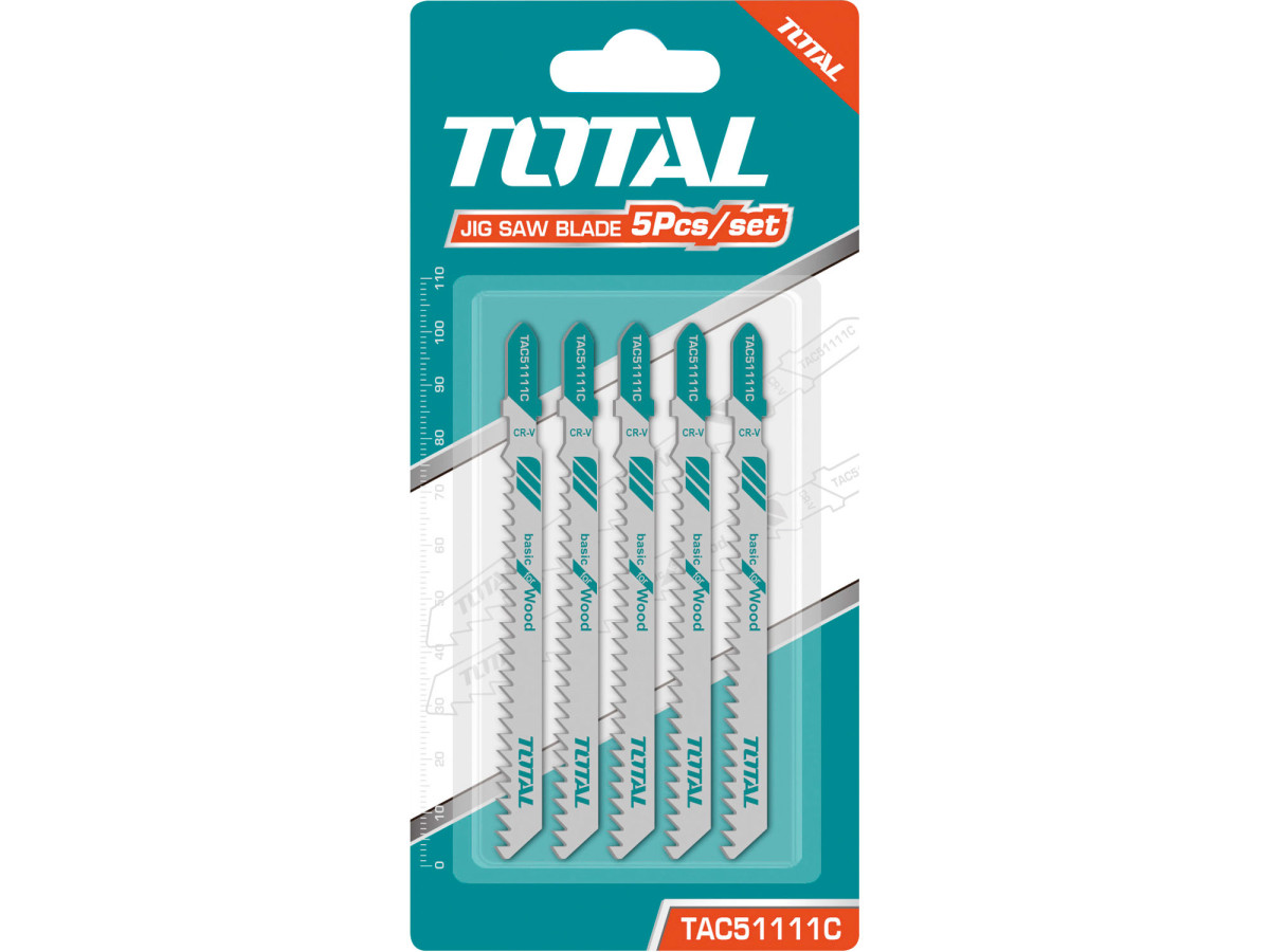 Total TAC51111C Plátky do přímočaré pily, dřevo, 5ks, délka řezací plochy 75mm, HCS