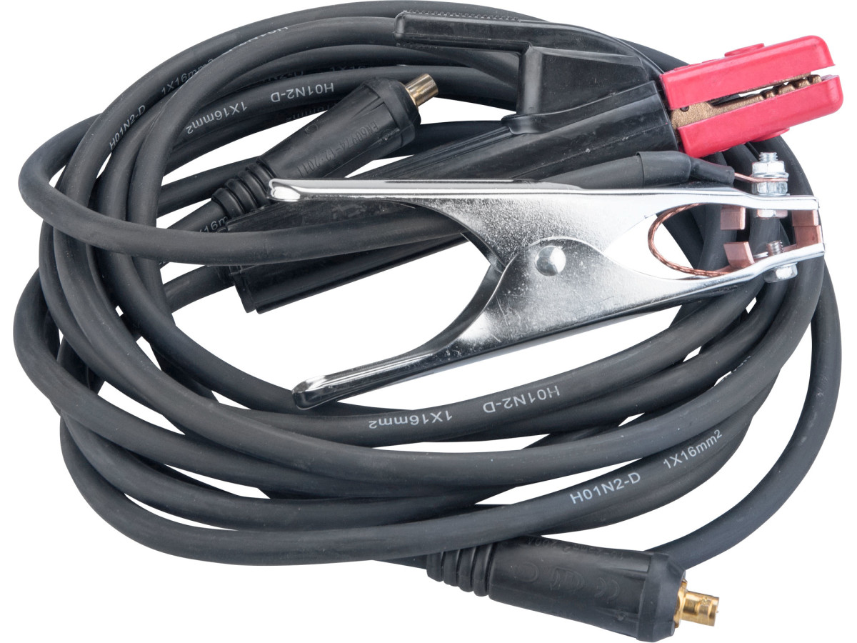 Extol Premium 8898220 kabely svařovací, sada 2ks, 16mm2, 3m, 10-25, kleště 200A, guma