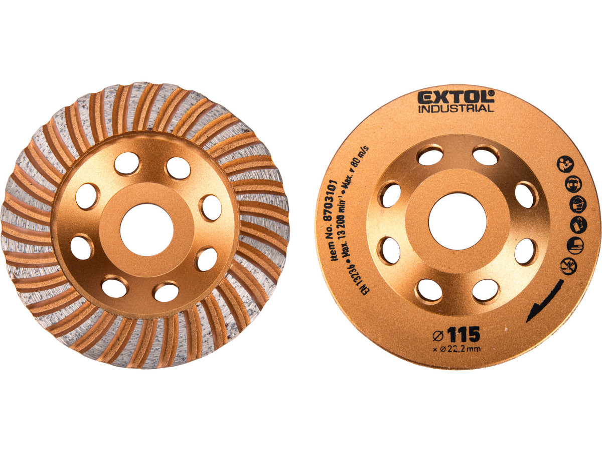 Extol Industrial 8703101 kotouč diamantový brusný lamelový, O 115x22,2mm