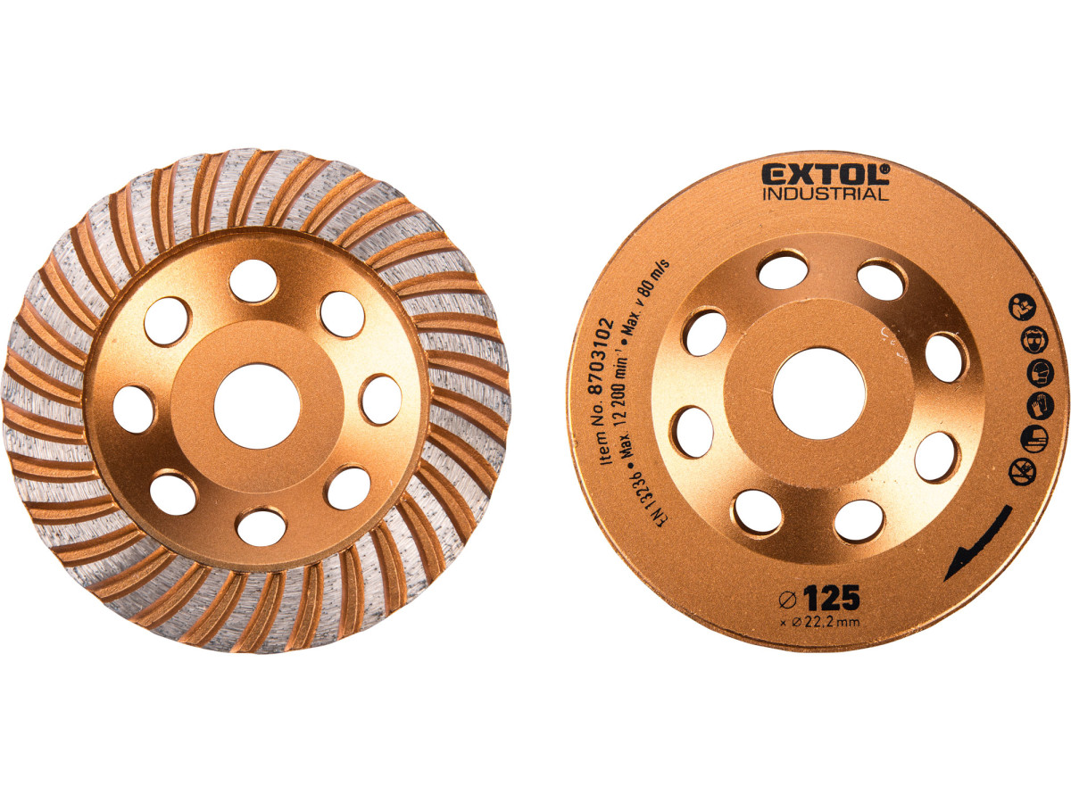 Extol Industrial 8703102 kotouč diamantový brusný lamelový, O 125x22,2mm