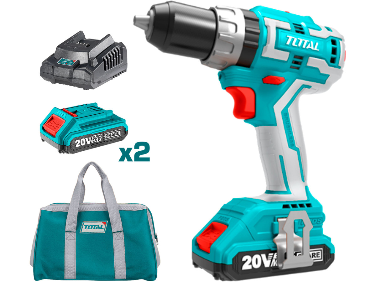 Total TIDLI20608 vrtací šroubovák aku s příklepem, Brushless, 2000mAh, industrial