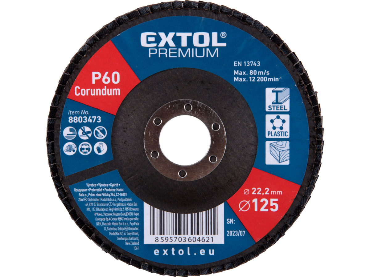 Extol Premium 8803473 kotouč lamelový šikmý korundový, O125mm, P60