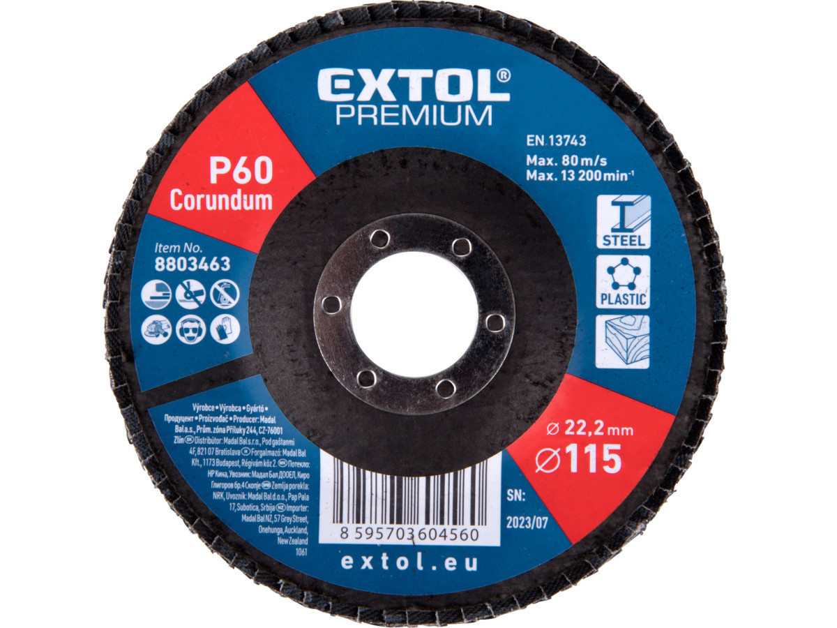 Extol Premium 8803463 kotouč lamelový šikmý korundový, O115mm, P60