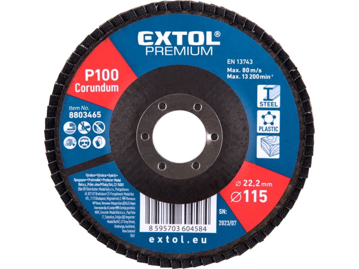 Extol Premium 8803465 kotouč lamelový šikmý korundový, O115mm, P100