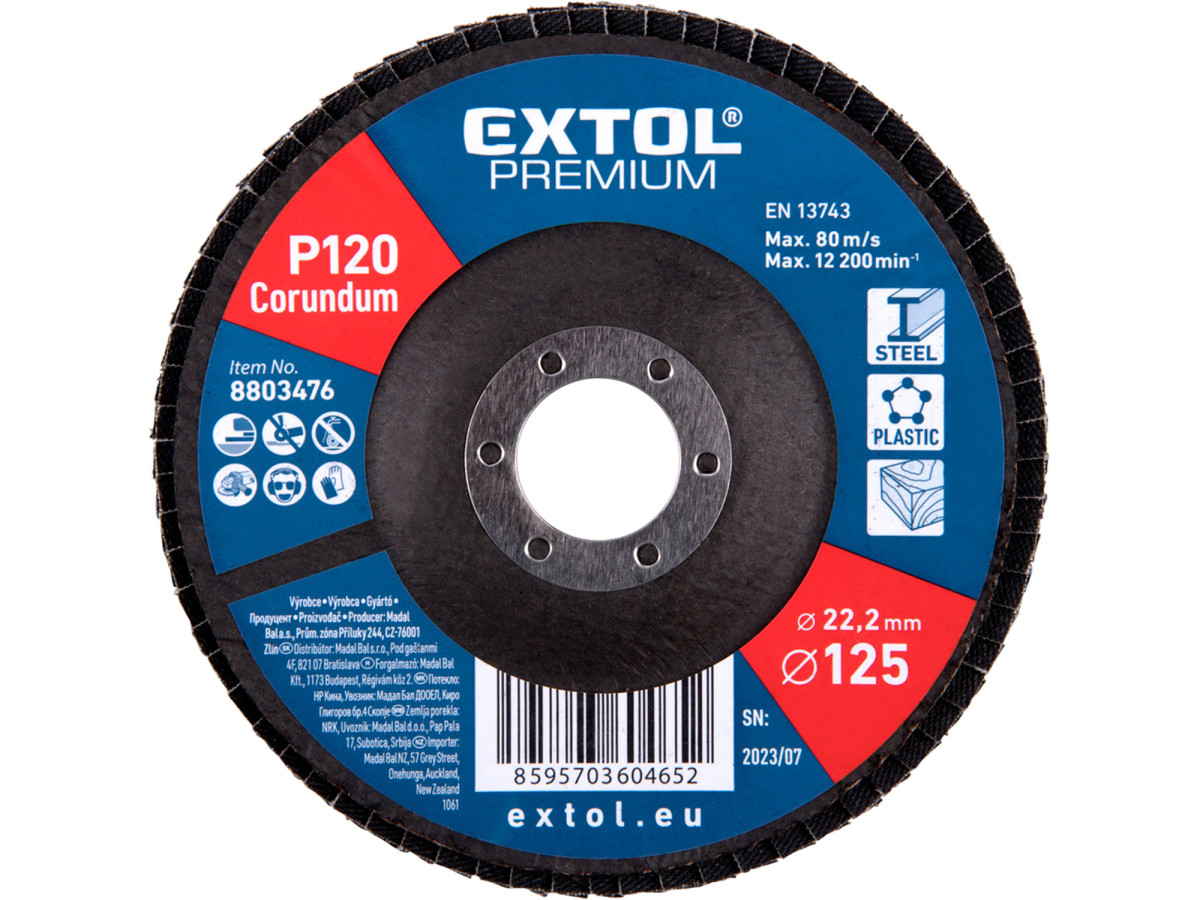 Extol Premium 8803476 kotouč lamelový šikmý korundový, O125mm, P120