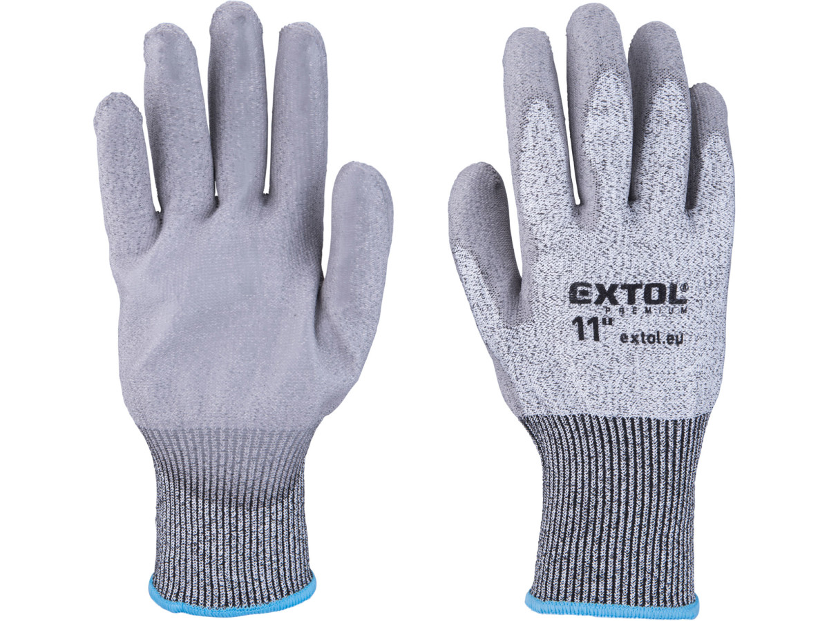 Extol Premium 8856699 rukavice s vysokou odolností proti prořezu, polomáčené v PU, velikost 11