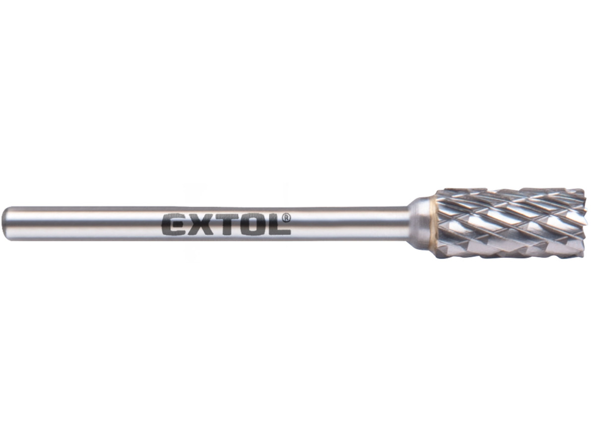 Extol Industrial 8703813 fréza karbidová, válcová s čelním ozubením, ⌀6x13mm, ⌀stopky 3mm, sek střední (double-cut)