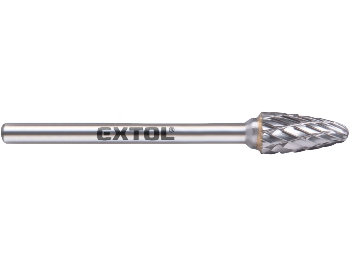 Extol Industrial 8703853 fréza karbidová, kulatý oblouk, ⌀6x13mm, ⌀stopky 3mm, sek střední (double-cut)
