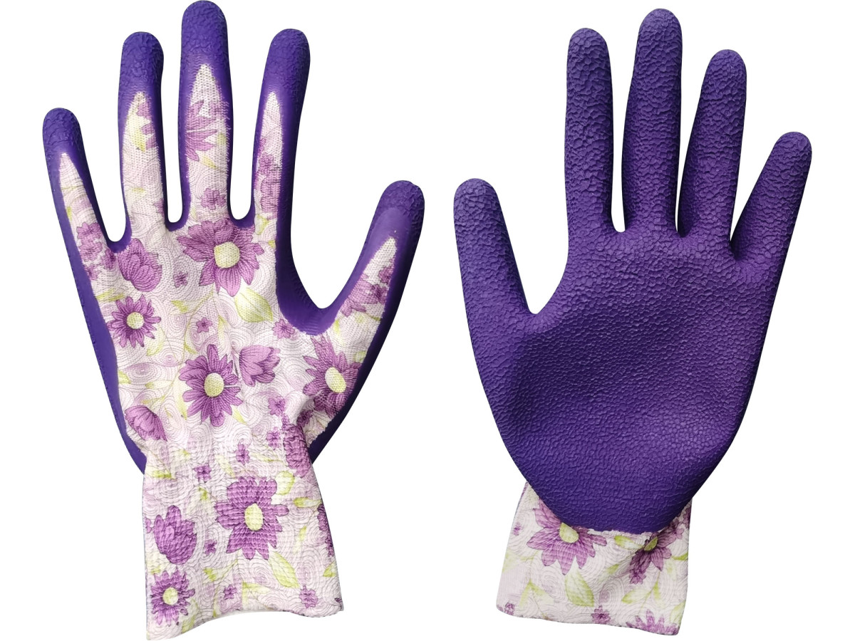 Extol Lady 8856664 rukavice polyesterové, bezešvé, polomáčené v latexu, velikost 7