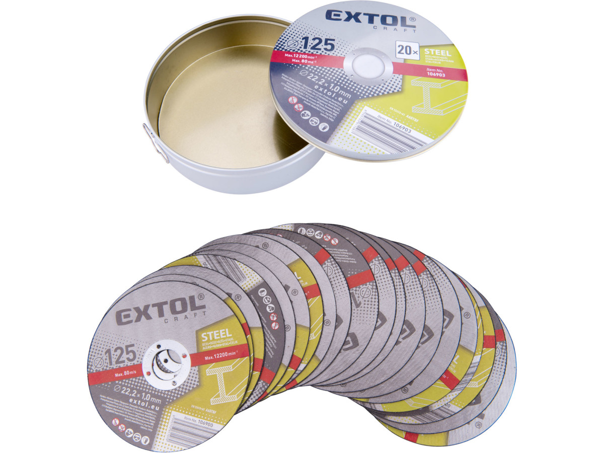 Extol Craft 106903 kotouč řezný na kov 20ks, O 125x1,0x22,2mm