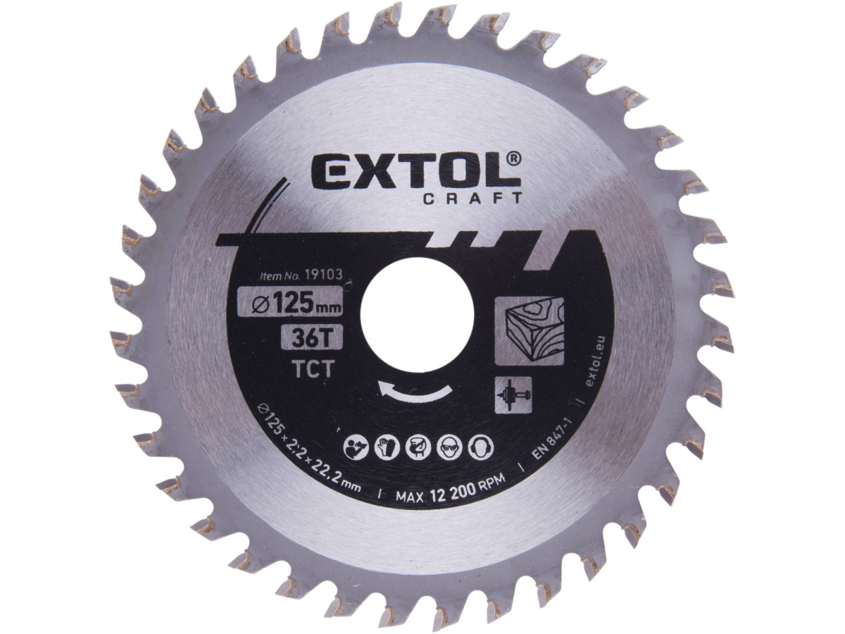 Extol Craft 19103 kotouč pilový s SK plátky, O 125x2,2x22,2mm, 36T