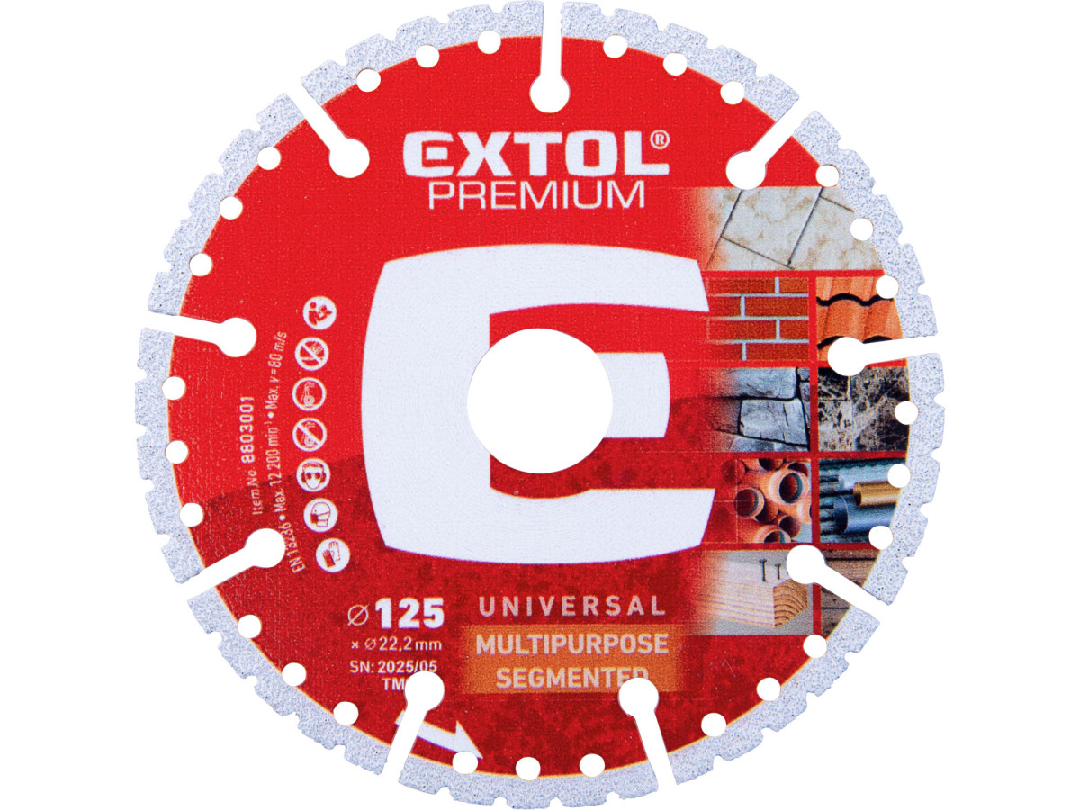 Extol Premium 8803001 kotouč řezný diamantový MULTI univerzální, O125x2,2x22,2mm