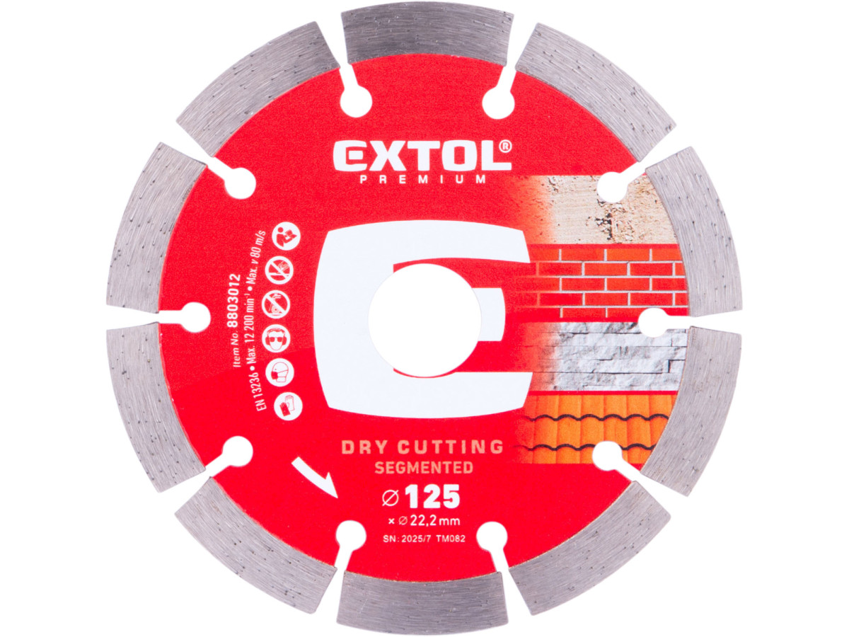 Extol Premium 8803012 kotouč diamantový řezný segmentový - suché řezání, O 125x22,2x1,8mm