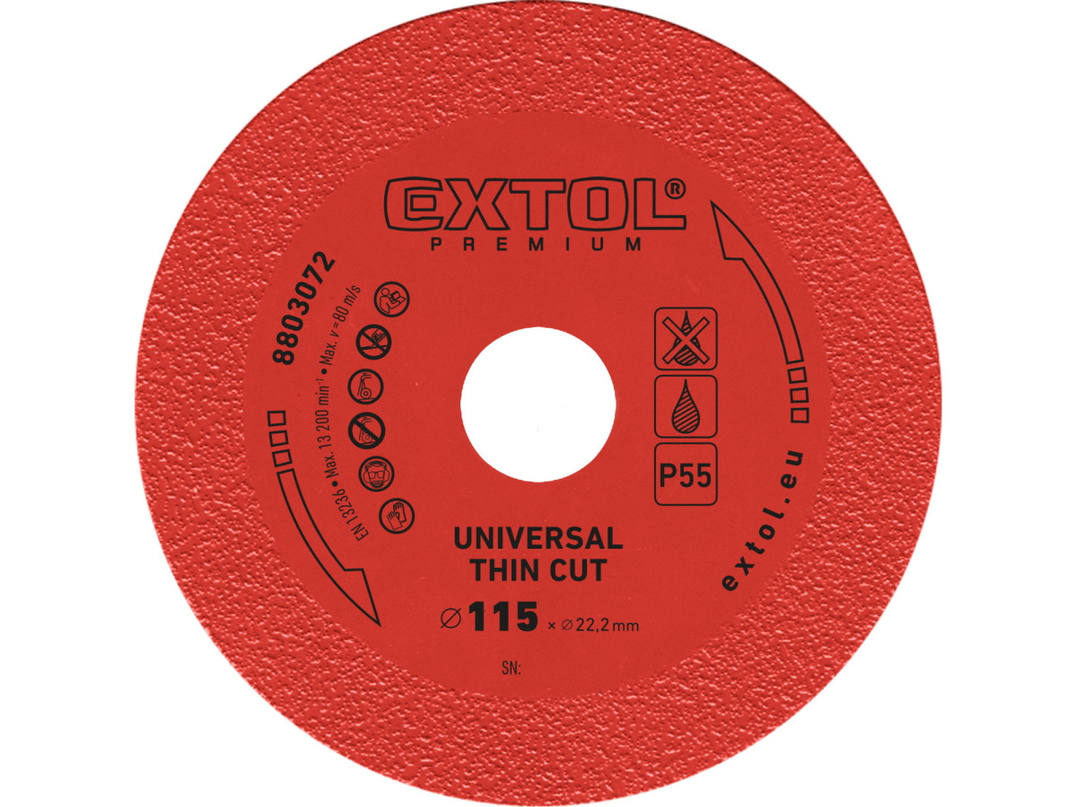 Extol Premium 8803072 kotouč diamantový řezný EXTRA tenký, 115x22,2x1,2mm