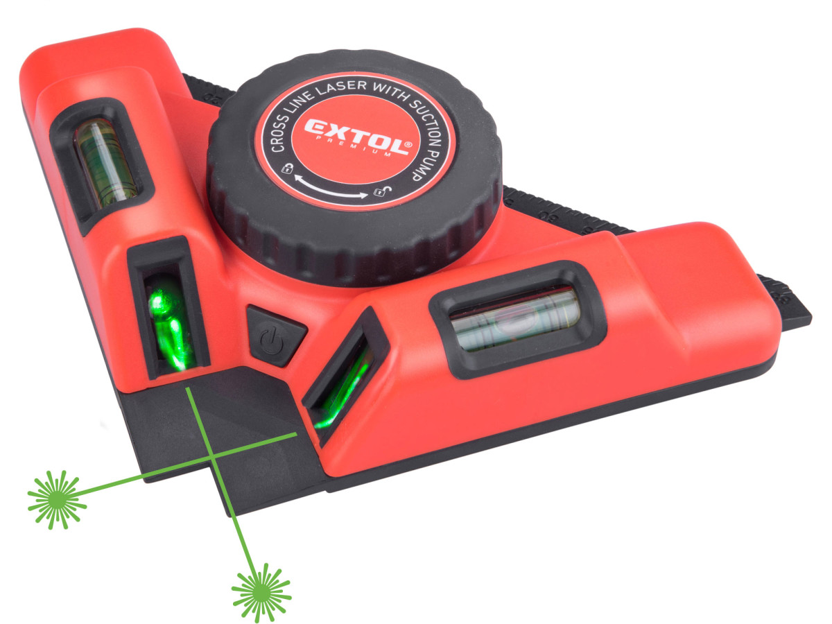 Extol Premium 8823303 laser zelený-úhelník 90°, s elektr. přísavným modulem