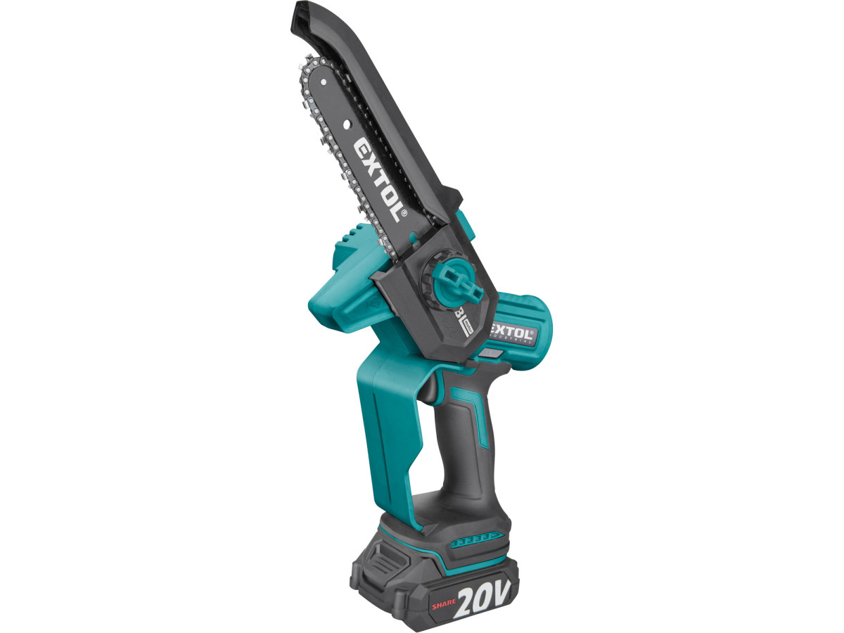 Extol Industrial 8791922 pila řetězová aku jednoruční SHARE20V, 13cm, BRUSHLESS, 2Ah