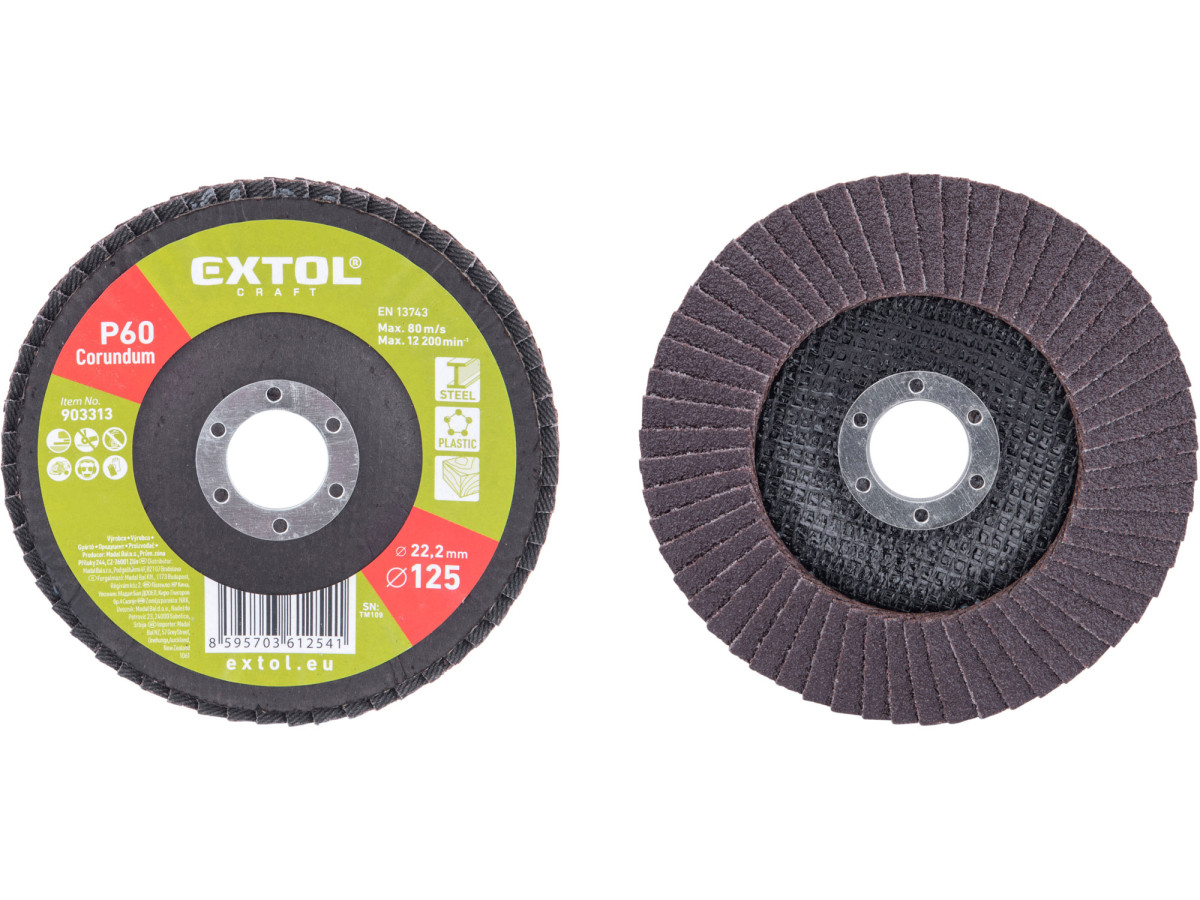 Extol Craft 903313 kotouč lamelový šikmý korundový, O125mm, P60