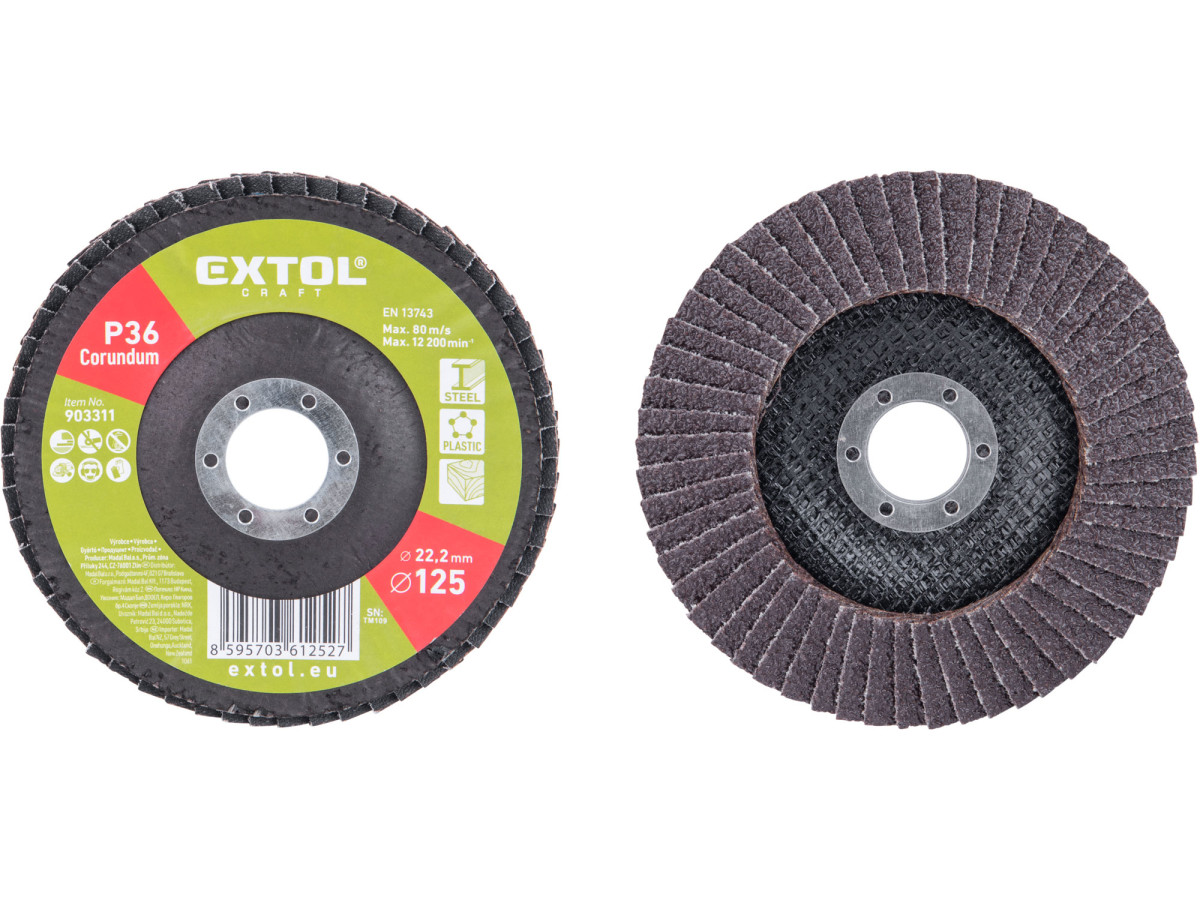 Extol Craft 903311 kotouč lamelový šikmý korundový, O125mm, P36