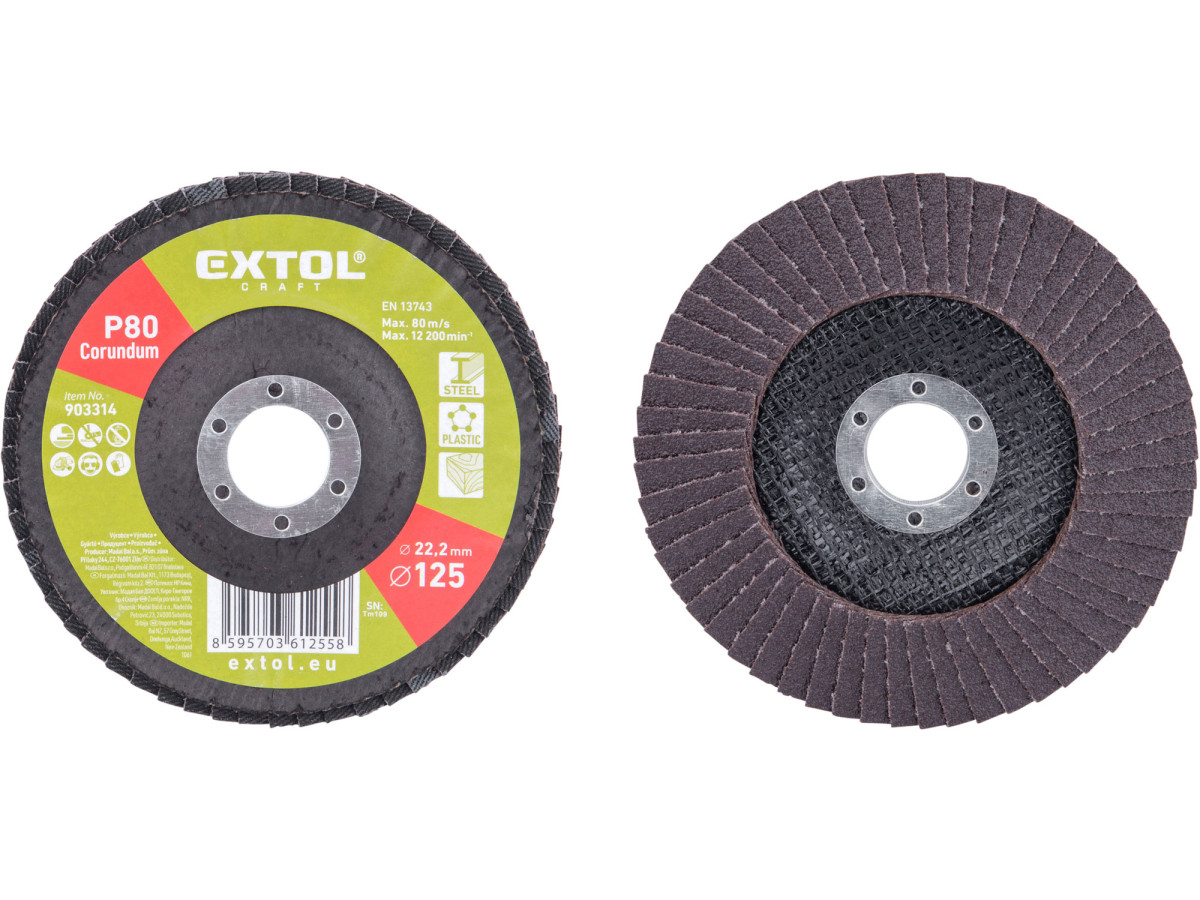 Extol Craft 903314 kotouč lamelový šikmý korundový, O125mm, P80