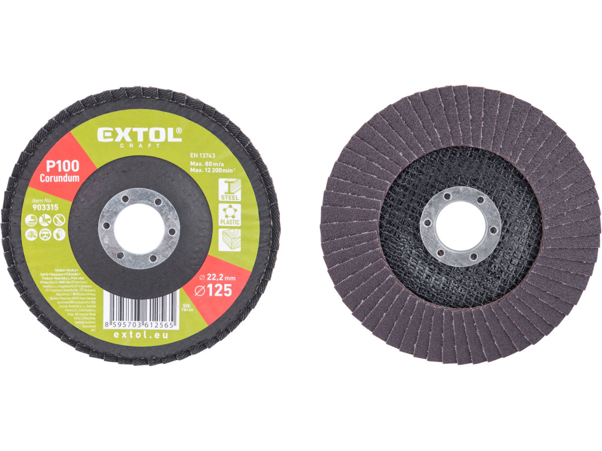 Extol Craft 903315 kotouč lamelový šikmý korundový, O125mm, P100