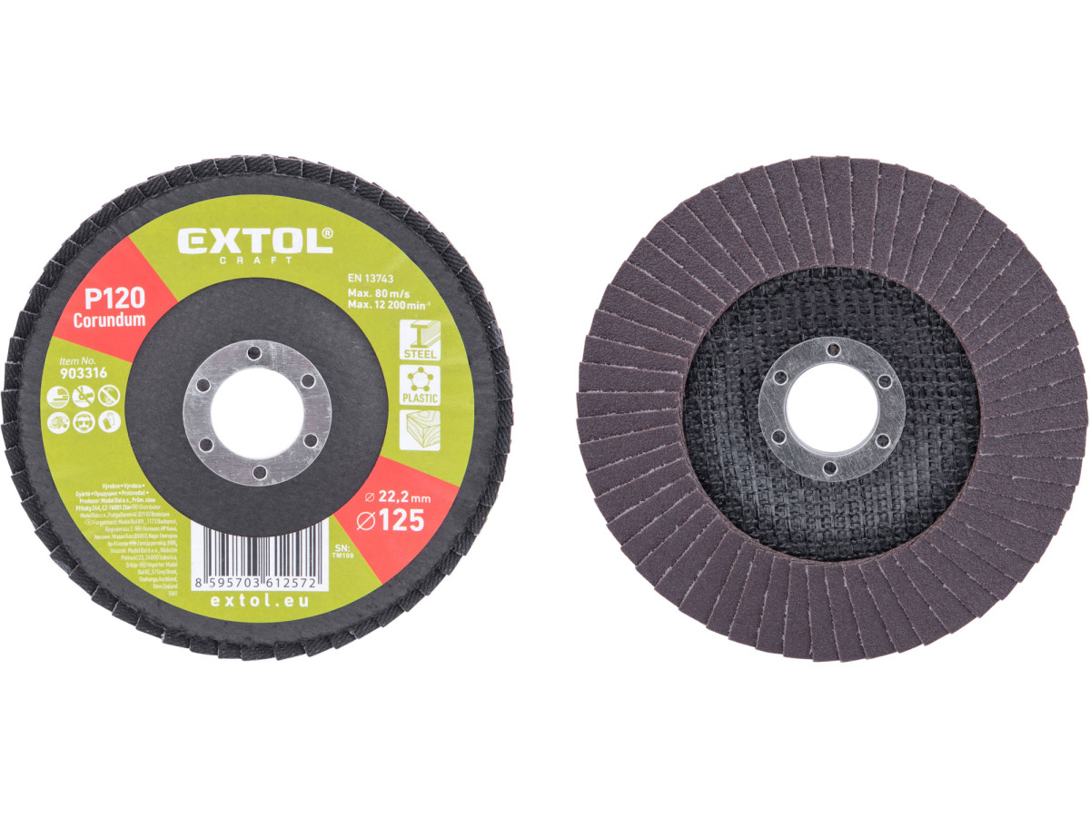 Extol Craft 903316 kotouč lamelový šikmý korundový, O125mm, P120