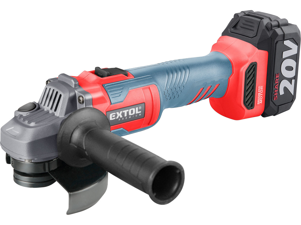 Extol Premium 8891838 bruska úhlová aku SHARE20V, 125mm, BRUSHLESS, 4Ah