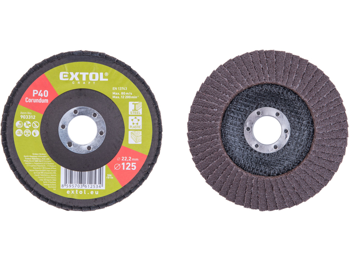 Extol Craft 903312 kotouč lamelový šikmý korundový, O125mm, P40