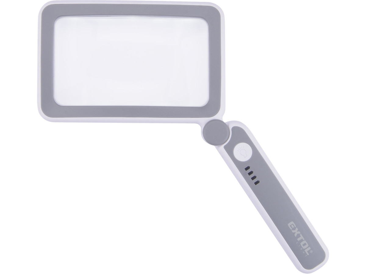 Extol Light 43164 lupa se světlem skládací, 4× zvětšení, USB nabíjení
