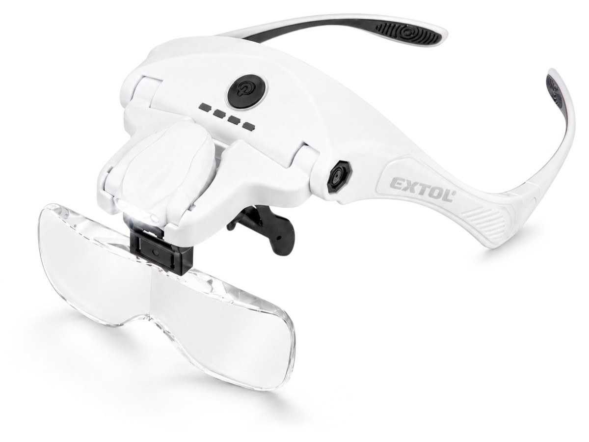 Extol Light 43165 brýle s lupou a osvětlením, 3,5×, USB nabíjení