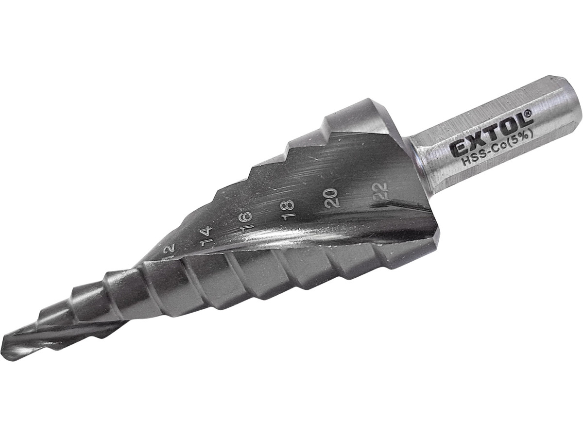 Extol Industrial 8701192 vrták stupňovitý s lamačem třísek, O 4-22mm/po 2mm, HSS-Co