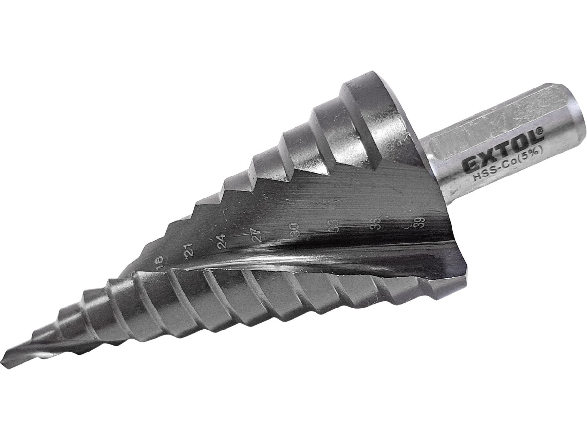 Extol Industrial 8701195 vrták stupňovitý s lamačem třísek, O 4-39mm/po 3mm, HSS-Co