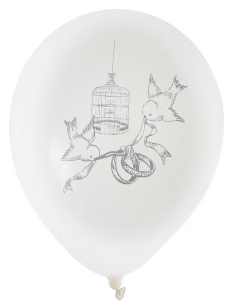 Svatební balónky bílé 8 ks, 23 cm