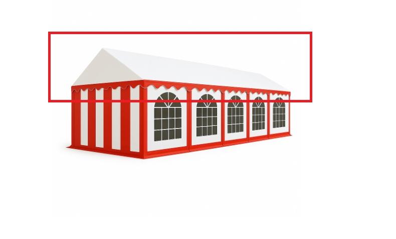 Střecha párty stanu 6 x 12 m červeno/bílá