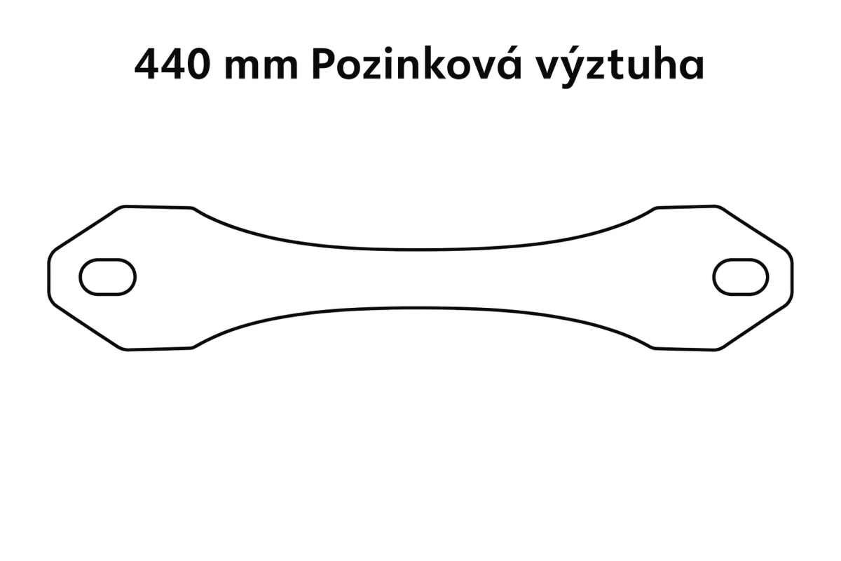 440 mm Pozinková tyč, střešní výztuha, díl č. 5 ke stanům