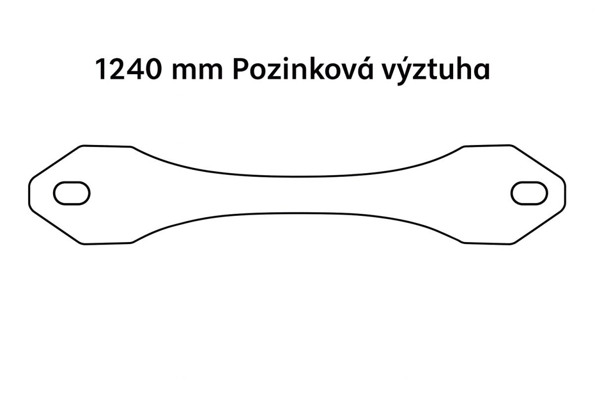 1240 mm Pozinková tyč, střešní výztuha díl č. 4. ke stanům