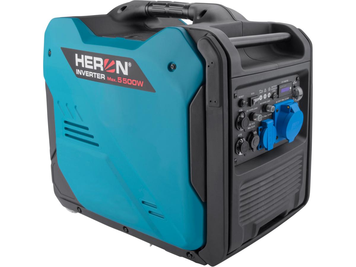 Heron 8896227 elektrocentrála digitální invertorová, 5,5kW, elektrický start, dálkové ovládání, ATS a AGS-ready, podvozek