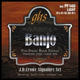 PF140 SET 5-STR BANJ,CROWE, LT G STRUNY
